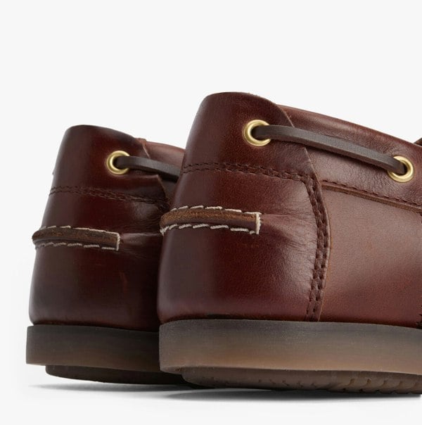 Barbour WAKE Mens Boat Shoes Mahogany
