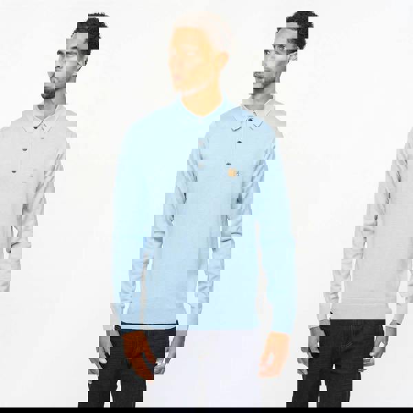 Gabicci V55GK08 Mens Francesco Long Sleeve Plain Knitted Three Button Polo Gabicci Vintage - ICEBERG