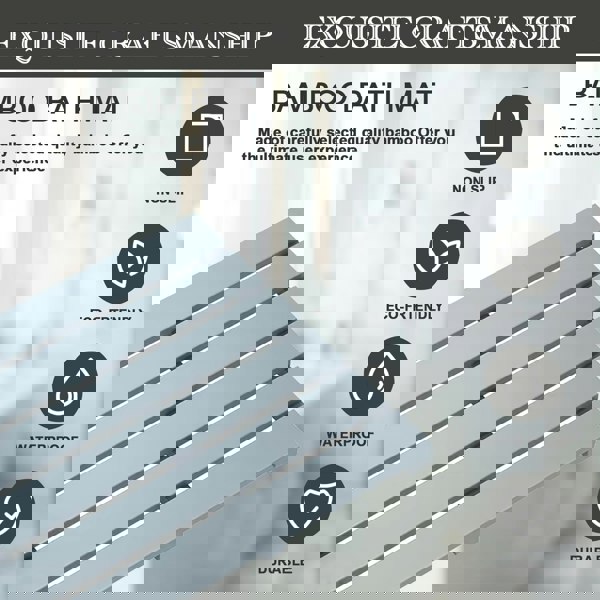 MANTRARAJ Bamboo Bathroom Bath Mat 60x35cm Non-Slip Feet Ideal for Indoor & Outdoor Use Bathroom Duckboard