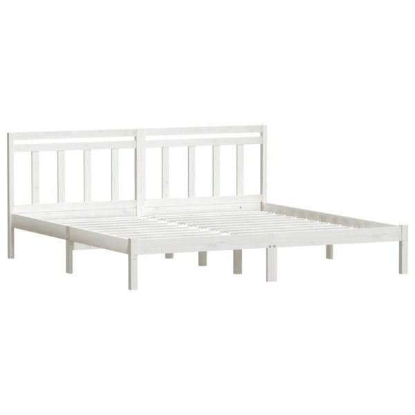 Berkfield Bed Frame White 180x200 cm Super King Size Solid Wood