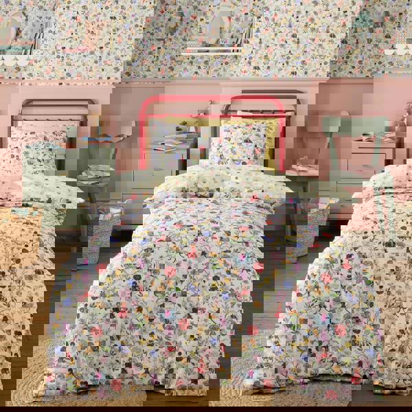 Belle & Boo Garden Friends Reversible Cotton Duvet Cover Set White