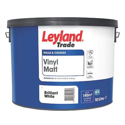 Leyland Trade Vinyl Matt Paint Brilliant White 10L