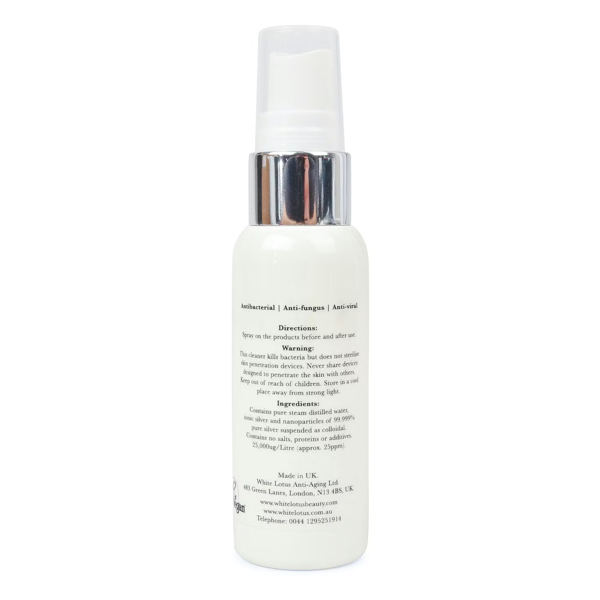 White Lotus Beauty Skin Needling Roller / Dermastamp Cleaner - Anti Bacterial Colloidal Silver Spray 50mL