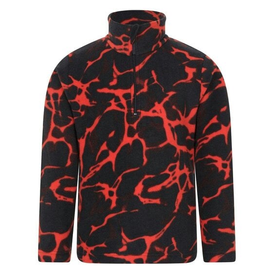 Mountain Warehouse Kids Pursuit Microfleece Half Zip Fleece - Black/Red - Black/Red - 100% Microfleece