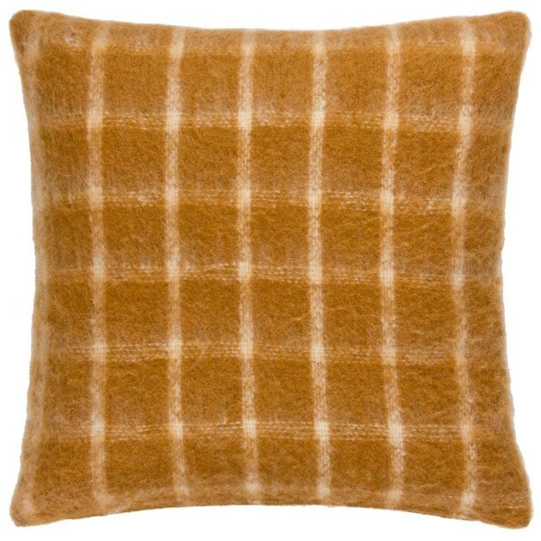 Yard Yarrow Faux Mohair Checked Cushion Cover - Ginger