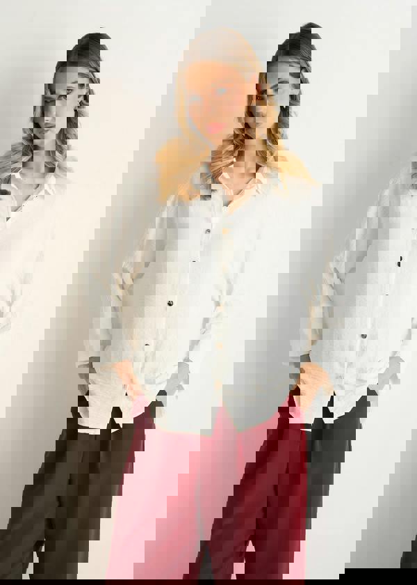 Gini London Ivory Kimono Oversized Blouse