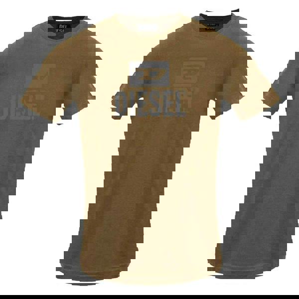 Diesel Mens Monotone Logo T-Shirt - Brown - 