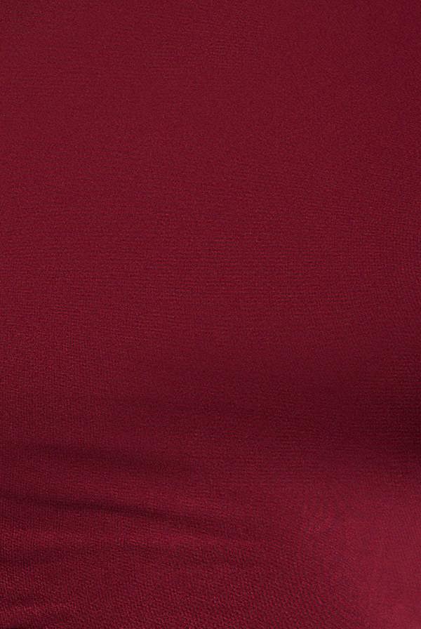 Asymmetrical Neck Ruched Midi Dress - Wine DR3541