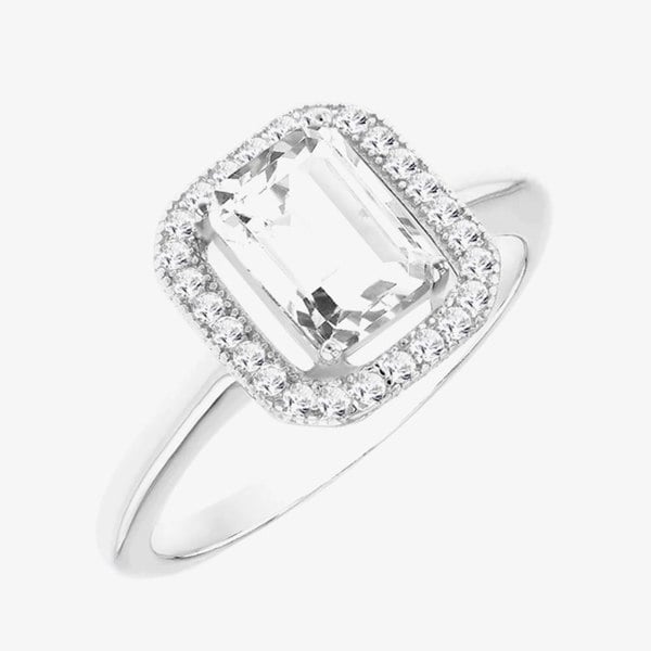 T. H. Baker Silver Cubic Zirconia Halo Ring 8.84.8789