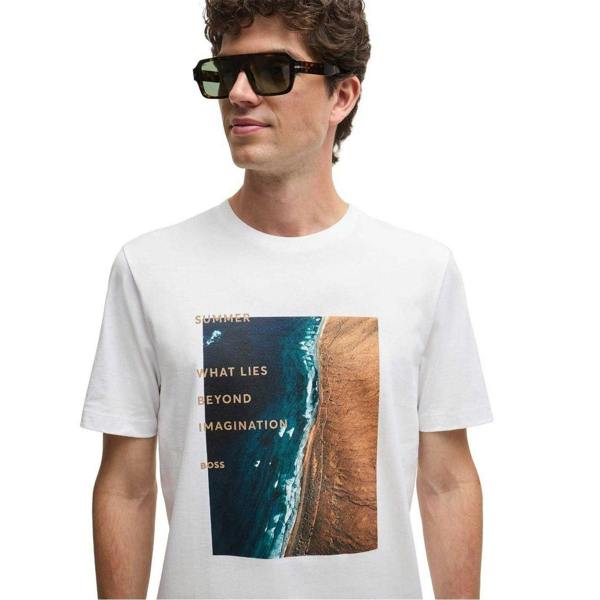 Boss Mens What Lies Beyond Imagination T-Shirt - White - 