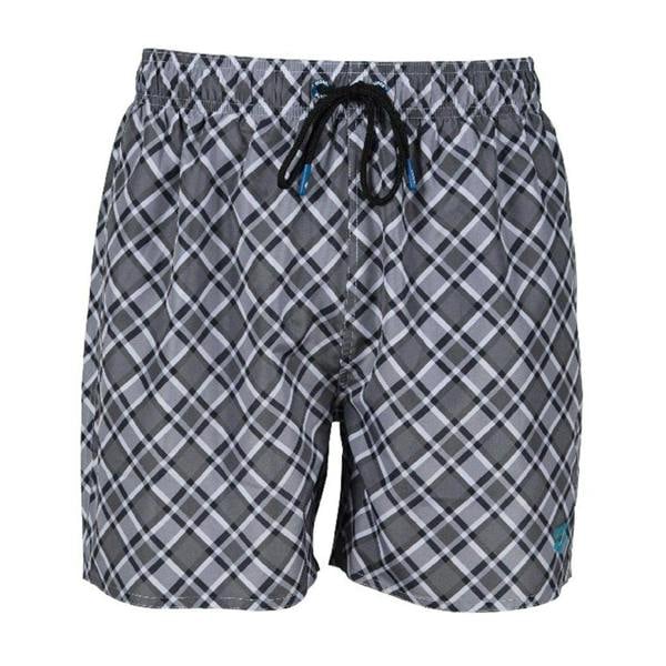 Arena Mens Fundamental Plaid Swim Shorts - Asphalt/Multicoloured - 