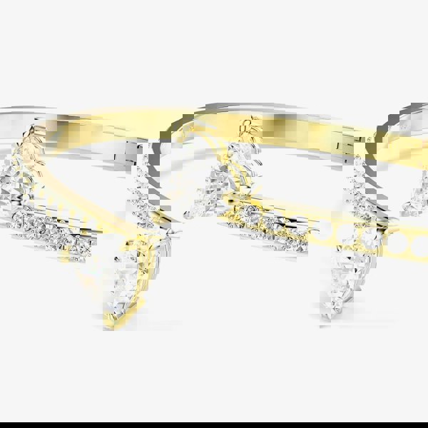 Swarovski Mesmera Gold Tone Plated Double Heart White Zirconia Bangle 5733511