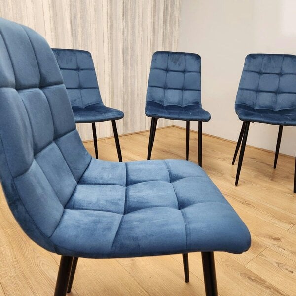 Kosy Koala Dining Chairs Set of 4 Blue Velvet Kitchen Chairs