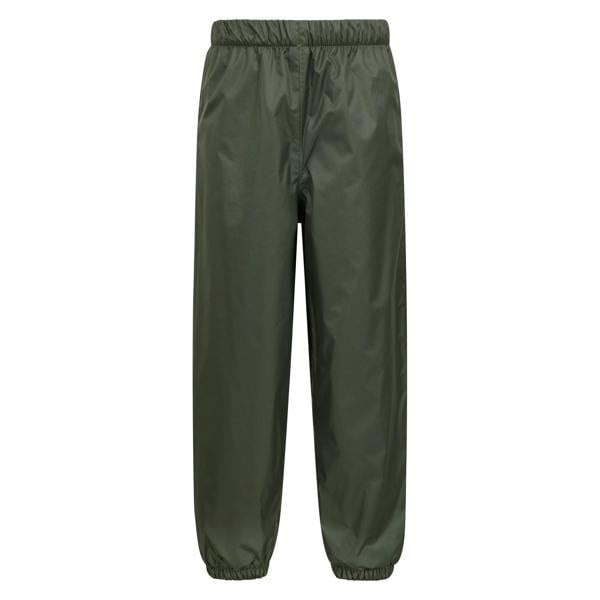 Mountain Warehouse Kids Fleece Lined Waterproof Trousers - Khaki Green