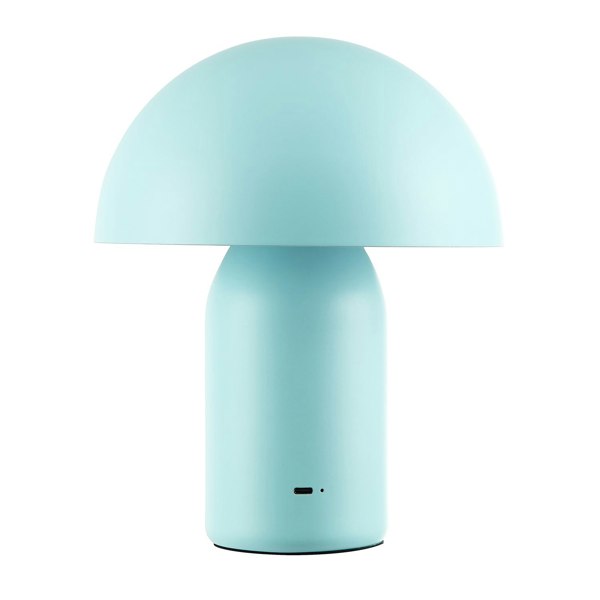 Modern Rechargeable Mushroom Table Lamp in Mat Duck Egg with Touch Dimmer Button Image 2