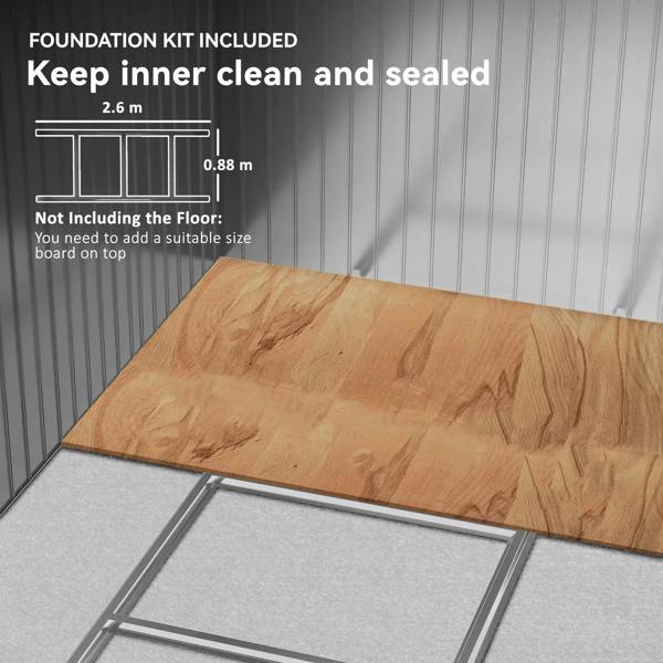 Metal shed foundation kit base frame with sealed panel platform