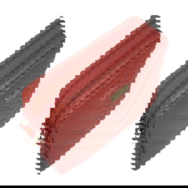 Assots London 'IRIS' Red Quilted Soft Pebble Grain Leather Crossbody Bag