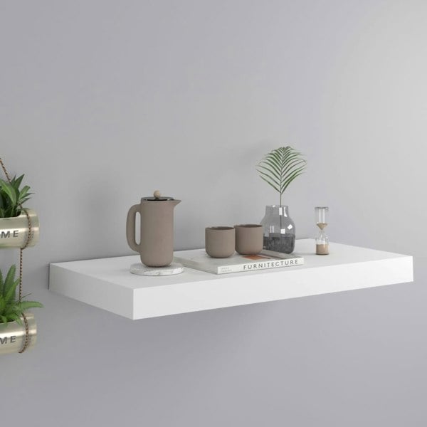 Berkfield Floating Wall Shelf White 50x23x3.8 cm MDF