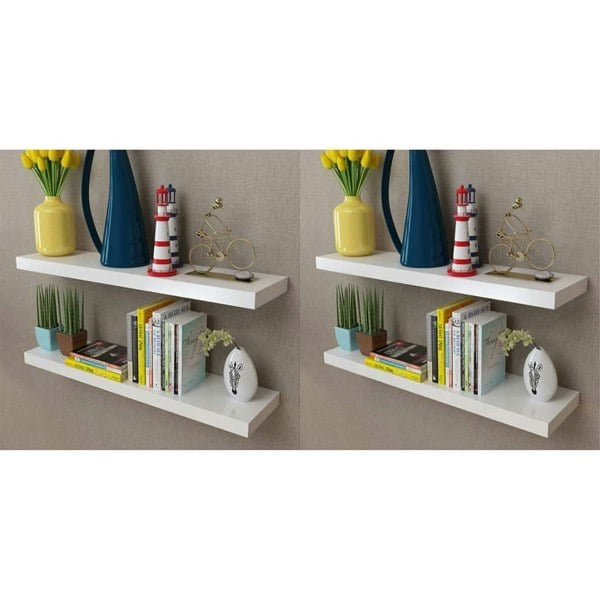 Berkfield Wall Shelves 4 pcs White 80 cm