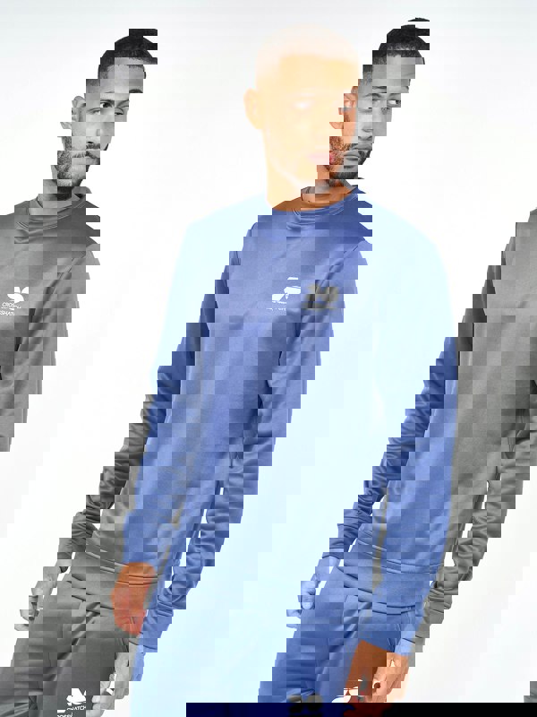 Crosshatch Langtons Crew Tracktop Blue Indigo