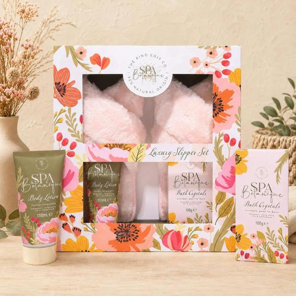 The Kind Edit Co. Spa Botanique Luxury Slippers Gift Set