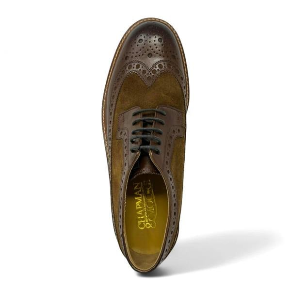 Chapman & Moore Men's Brown Suede Leather Brogues Shoes