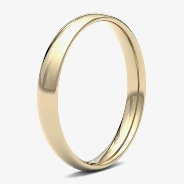 T. H. Baker 9ct Yellow Gold 3.0mm Light Court Wedding Ring 3LLC-9Y
