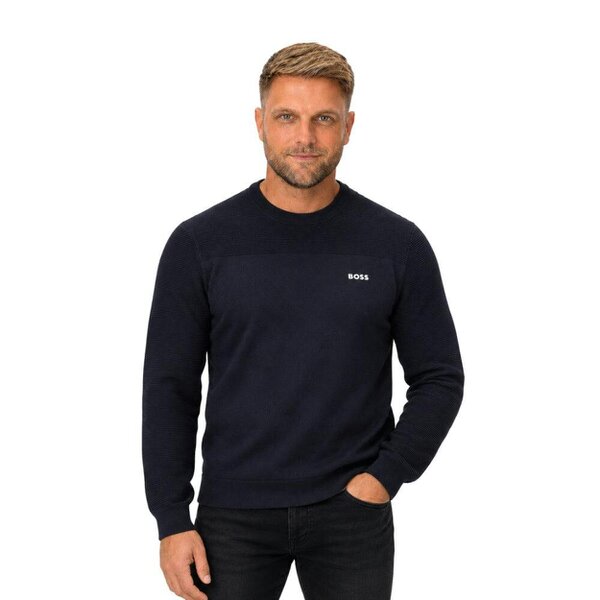 BOSS Momentum-X Crew Neck Jumper Dark Blue