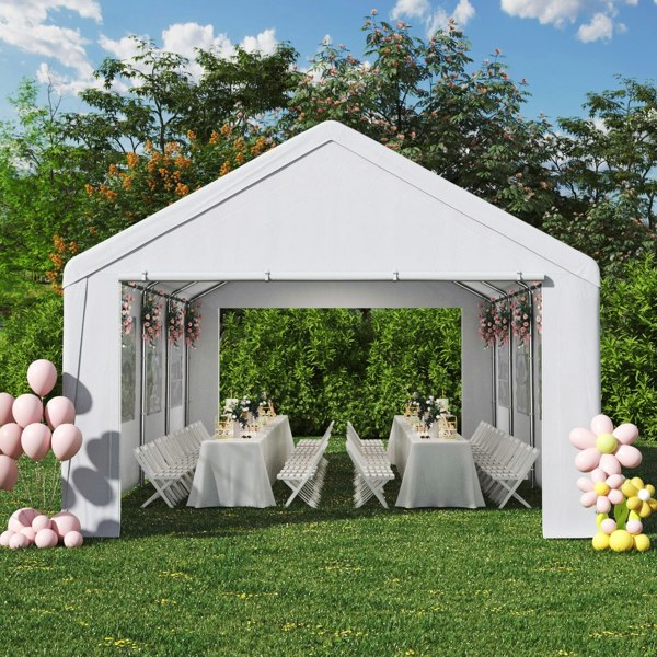 4*6m/4*8m Garden Party Tent with Removable Sidewalls and Doors Living and Home