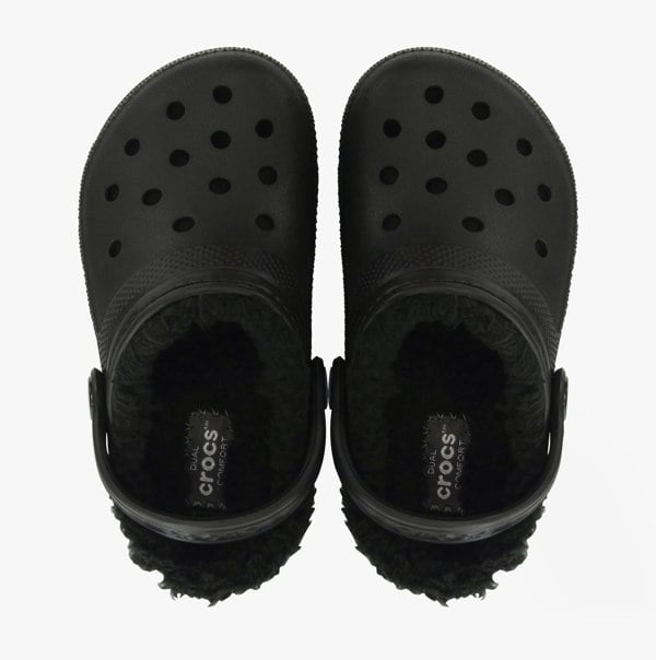 Crocs 207010-060 CLASSIC LINED Kids Clogs Black/Black