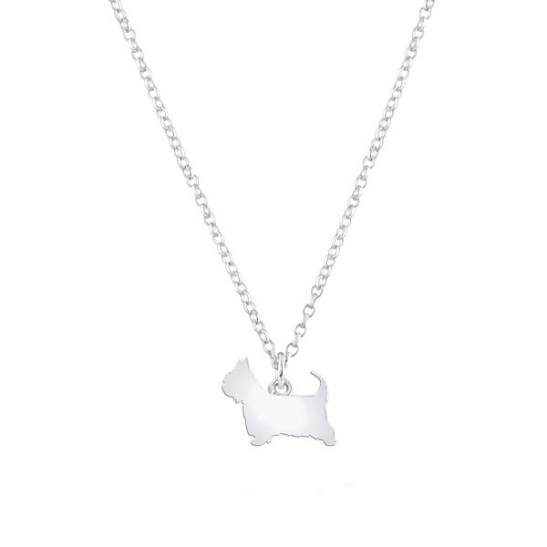 Mylee London Australian Silky Terrier Silhouette Silver Necklace - Personalised