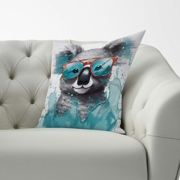 Warren Reed Splashart Koala In Glasses Cushions