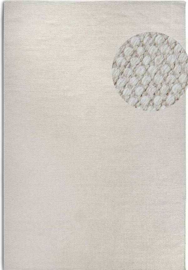 Delhi Wool White Rug Pradesh – Handwoven