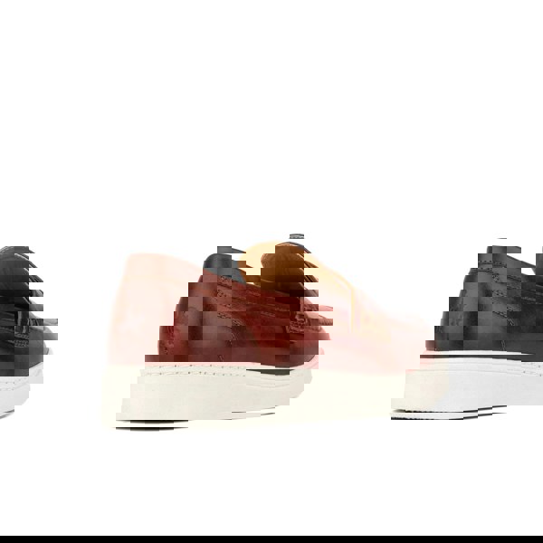 Embassy London Walter - Brown - Men's white sole Summer Loafer in brown soft leather