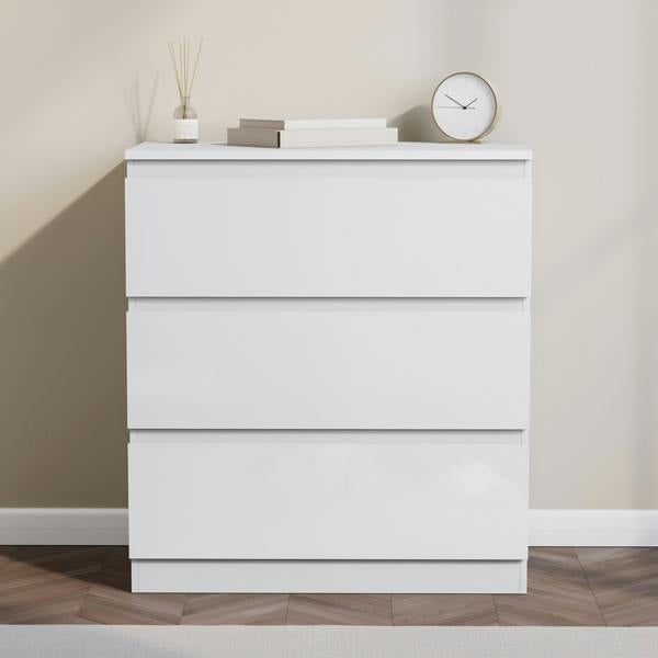 Vida Designs Glinton 3 Drawer Chest, Black