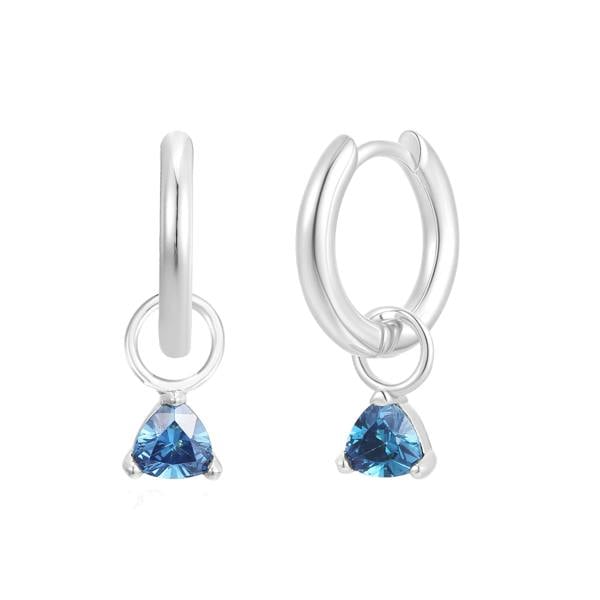 Gold Trip December Huggie Hoop Birthstone Charm Earrings