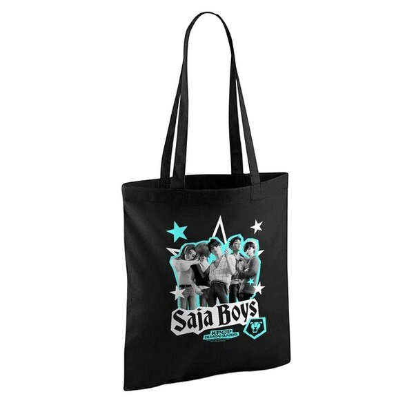 K-Pop Demon Hunters Scrapbook Saja Boys Reusable Tote Bag - Black