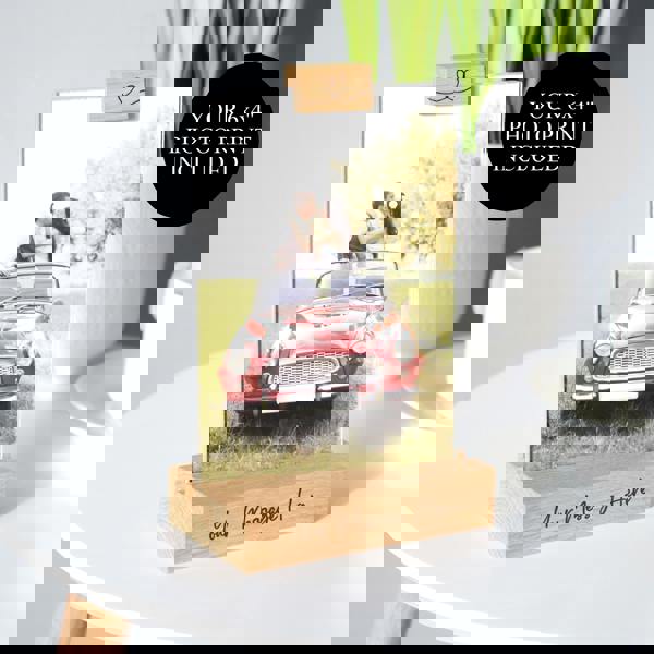 MijMoj Design Personalised Oak Picture Holder with Photo Print Option