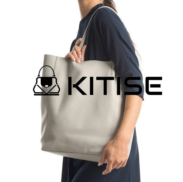 Kitise Soft Slouch Genuine Italian Leather Large Shopper Tie Closure Style Tote Handbag