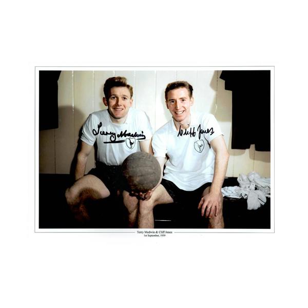 Terry Medwin & Cliff Jones Signed Tottenham Hotspur 16x12 Photo