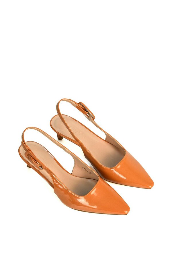XY LONDON Kitten Heel Court Shoes With Slingback