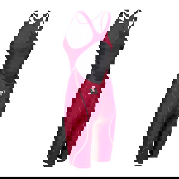 Arena Powerskin ST NEXT Open Back wet swimsuit in deep red, sleek neoprene design