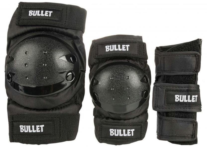 Bullet Pads Standard Junior Combo Triple Skate Pad Set - Black - Junior (Age 7-12)