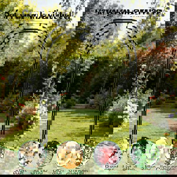 LAMBU 2.4M Metal Garden Arch Trellis Rose Climbing Plant Archway Tubular Frame