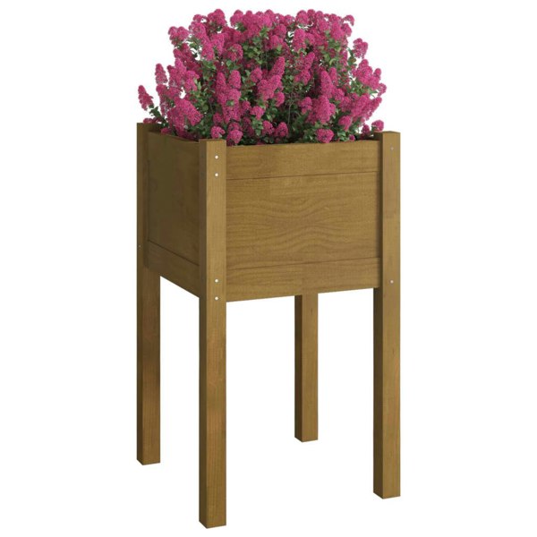 Berkfield Garden Planter Honey Brown 40x40x70 cm Solid Pinewood