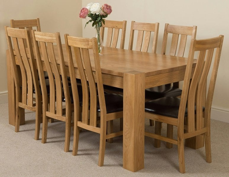That's Furniture Kuba Large Oak Dining Table with Princeton Oak Chairs