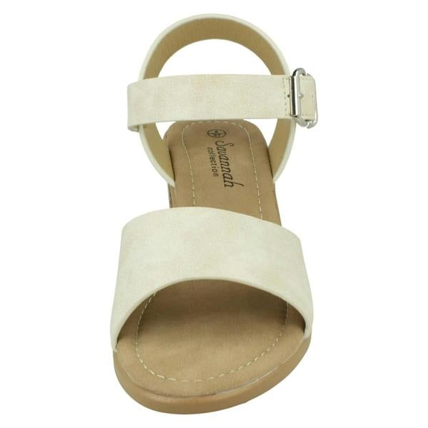 Savannah Ladies Savannah Mid Stack Heel Mule Sandal with Buckle Ankle Strap F12079