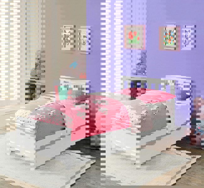 Comfy Living 3ft Wooden Bedframe With 2 Pull Out Drawers Caramel Grey White Bedroom Furniture