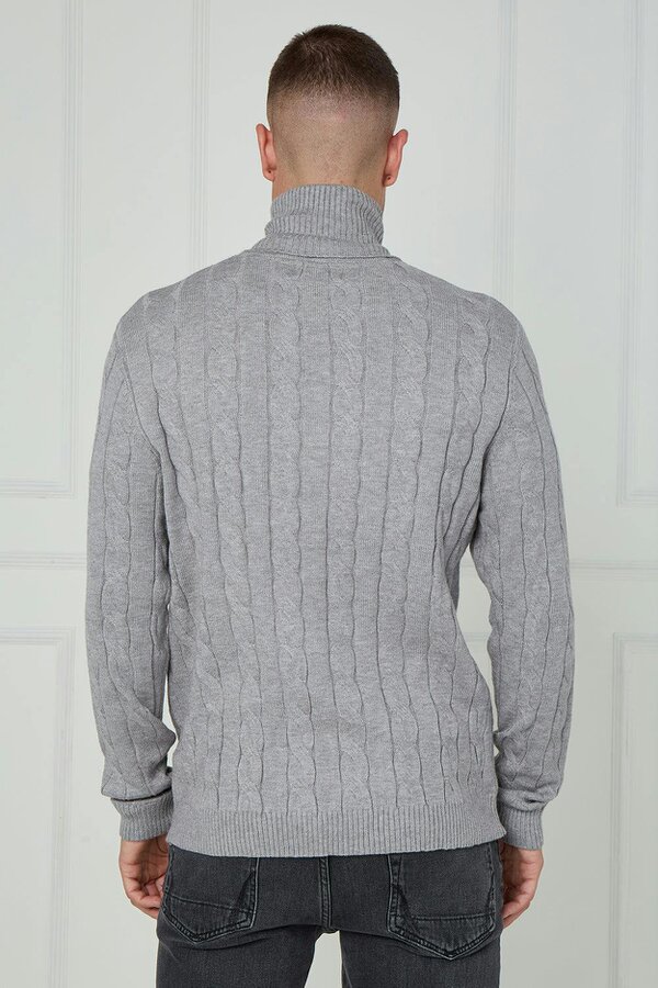 Men’s Cable Knit Turtleneck Jumper