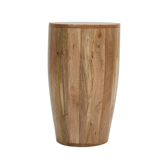 Wyld Haus London Natural Mango Wood Drum Side Table
